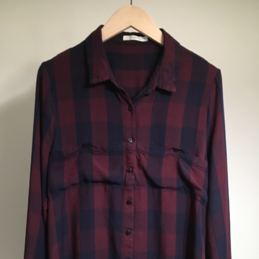 Hazel women’s plaid button up shirt